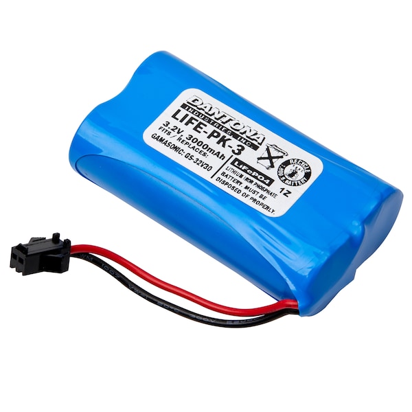 Dantona Battery, LiFePO4, Lithium Rechargeable, PK3 LIFE-PK-3 - main